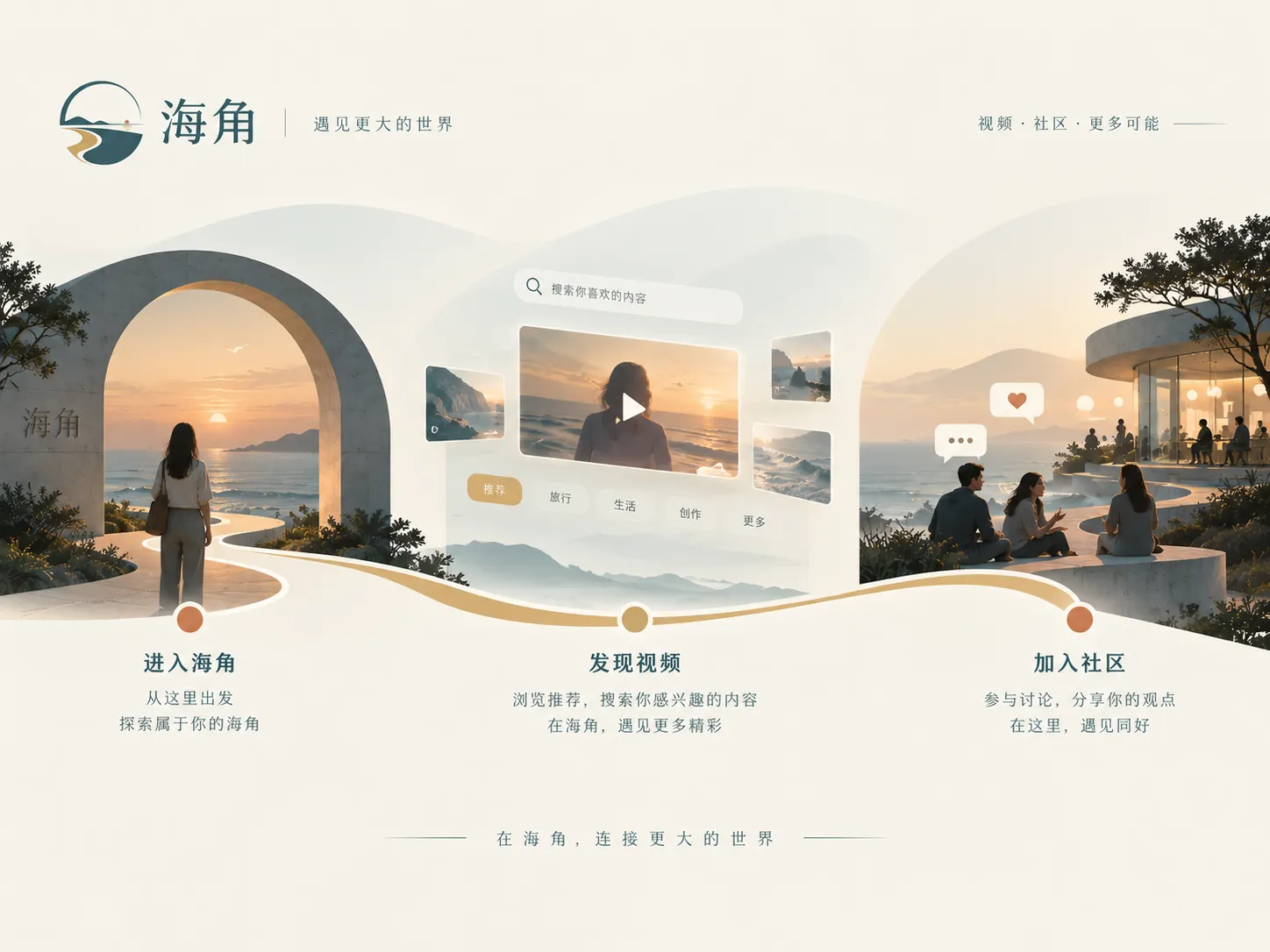 沿着防波堤走到尽头